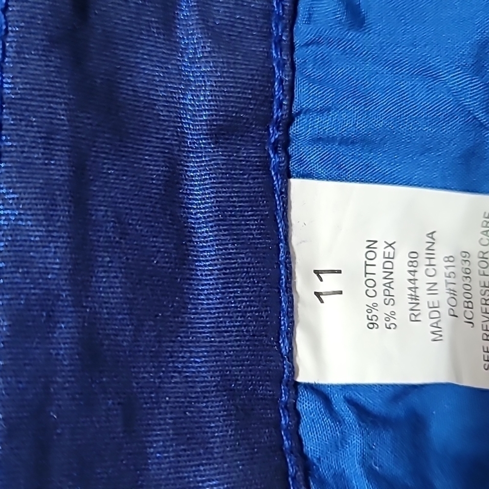 SAPPHIRE INK Pants Jeans Royal Blue Metallic /Iridescent Size 11 - Picture 6 of 9